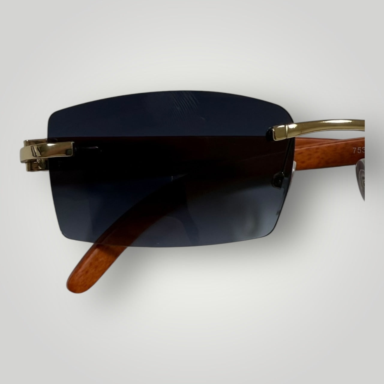 Wood Rimless Sunglasses