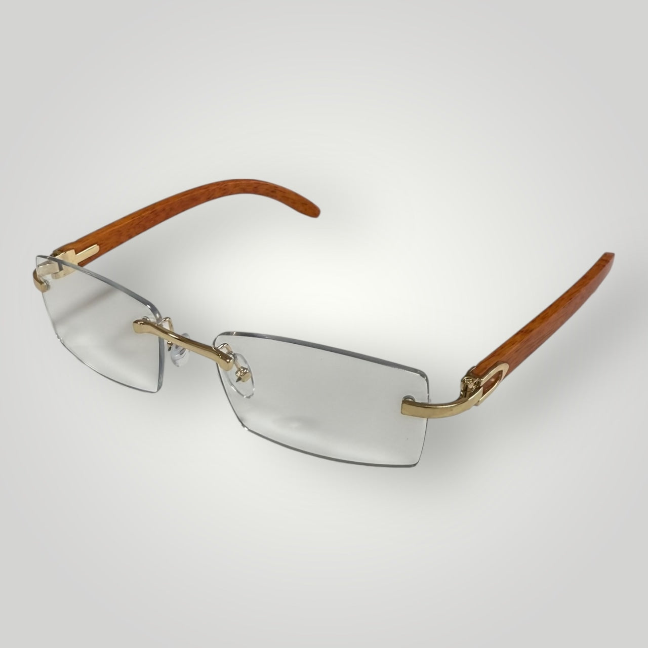 Wood Rimless Sunglasses