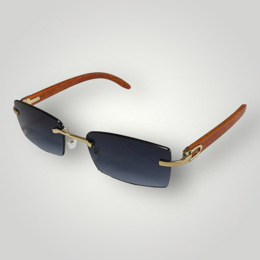 Wood Rimless Sunglasses