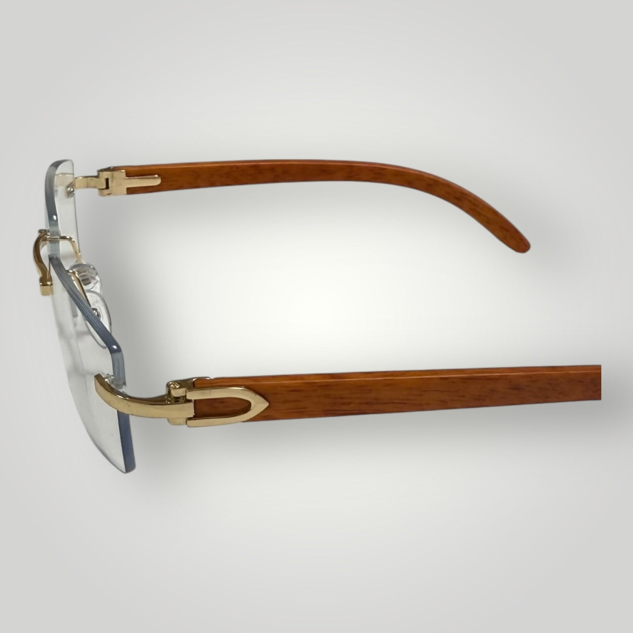 Wood Rimless Sunglasses